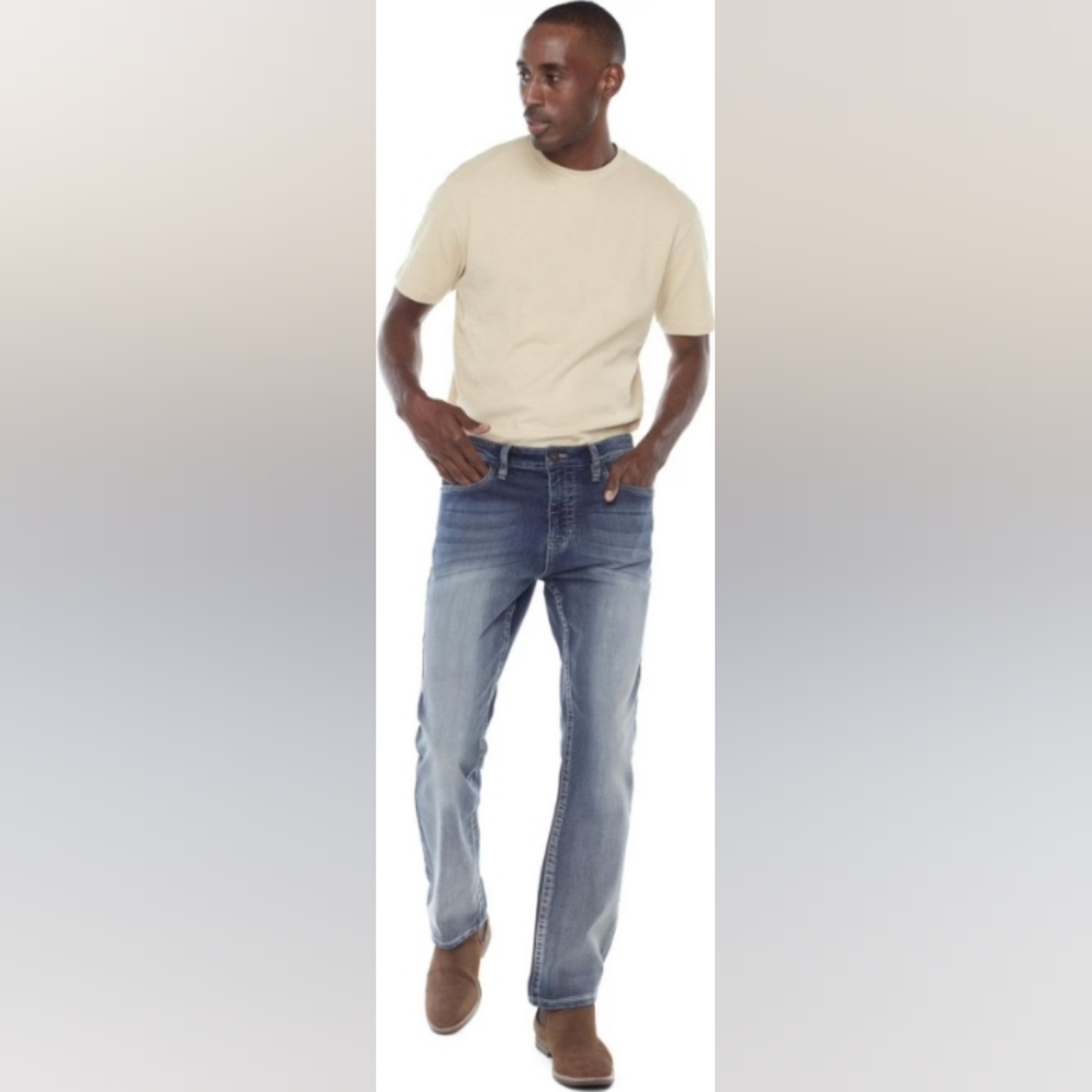 Blue Bootcut Jeans with Classic Fit